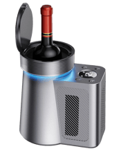  Preservatec Enviro Wine<br>Chiller   Preserve your opened bottle of wines at the perfect temperature with the Preservatec Enviro wine cooler.<br>Designed to keep your wine at a stable temperature, for optimal wine preservation. Or use it to chill a bottle of sparkling!<br>Bespoke design for a classy look and sleek appearance on your countertop or drinks bar.<br>That's where your bottles of wine should live, not hidden away in your fridge and forgotten.<br>Or use it in your RV or motorhome. Takes most types of 750mL still wine bottl