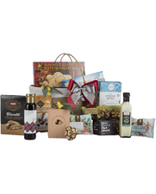  Interhampers Dinkum<br>Delectables Gift Hamper...  Woven Bamboo And String Basket Wityh Calico Liner<br>Macs Shortbread Gift Box 250g<br>Thornton And Wild Fruit Cake 170g<br>Borlands Macadamia Shortbread 125g<br>Charlie's Fine Foods Mini Melting Moments 50g<br>Island Berry Tasmanian Chocolate Sauce 250mL<br>Geelong Confectionary Chocolate Raspberries 120g<br>Italian Toscani Fruit Biscotti 150g<br>OB FInest Fig And Almond Crackers 150g<br>Charlie's Fine Foods Mini Cheese Bites 100g<br>Red Kellys Traditional Dressing 250mL<br>Charlie's Fine Foods