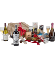  Interhampers Party Starter<br>Gift Hamper  750ML Exclusive Crafted Wooden Crate With Lid<br>T'Gallant Moscato 750mL<br>St Huberts The Stag Temp Shiraz 750mL<br>Dorrien Estate Bin 9 Chardonnay 750mL<br>Lindt Chocolate 100g<br>Simply Wize Wafer Crackers 100g<br>Borlands Macadamia Shortbread 125g<br>Cretamel Luxury Almond Nougat Bar 70g<br>Nature's Delight Cashews 150g<br>JC's Quality Foods BBQ Mix 150g<br>Thornton and Wild Light Fruit Cake 350g<br>Granforno Grissini Bread Sticks 125g<br>Geelong Confectionary Chocolate Raspberries 120g<br>Belgian