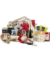  Interhampers French<br>Connection Gift... 750ML Exclusive Crafted Wooden Crate With Lid<br>G.H.Mumm Champagne Non Vintage 750mL<br>Lindt Gold Bar Premium Swiss Chocolate 300g<br>Ferrero Rocher Heart Shaped 8pce Pack<br>Trentham Tucker Almond Bread 150g<br>Trentham Tucker Lavosh Poppy and Sesame Seed Crispbread 200g<br>Walkers Stem Ginger Biscuits Range 150g<br>Walters Angel Nougat Biscuits 150g<br>Kezs Kitchen Florentines Soft Pkt 185g<br>Charlie's Fine Foods Chocolate Chip Bites 110g<br>Charlie's Fine Foods Mini Cheese Bites 100g<br>Nature's