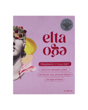 Elta Ego Alcohol-free<br>Raspberry Yuzu G&t... 250ML Triple award winner at the 2024 NZ Food Awards, 2024 Cuisine Artisan Food Awards 2023 Outstanding Food Producer awards.<br>Low Sugar, Low Calorie (only 31 Cal per can), All Natural, Bioactive Adaptogens.<br>Sweet notes of freshly-picked raspberry combine with well-balanced undertones of citrusy yuzu, juniper berries and a distinguished tonic to deliver the complexity of a classic G & T with a delicate berry twist.<br>Not only do elta ego cocktails have award-winning flavour but they also contain