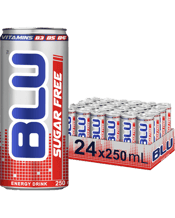  Blu Energy Drink Sugar Free<br>250ml  250ML BLU Energy Drink Sugar Free 250ml (24 pack).<br> Bold Energy, Global Sensation, Just Landed in Australia! Get ready to power up with BLU Energy Drink Sugar Free – the ultimate energy boost loved around the globe! Sold in over 30 countries and trusted by millions, BLU delivers a smooth, invigorating taste that’s perfectly balanced with energy and flavour. Whether you’re hitting the gym, crushing deadlines, or partying with friends, BLU has your back. Each can is packed with caffeine, taurine, and