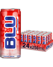  Blu Energy Drink Cranberry<br>250ml  250ML BLU Energy Drink Cranberry 250ml (24 pack).<br> Bold Energy, Global Sensation, Just Landed in Australia! Get ready to power up with BLU Energy Drink Cranberry – the ultimate energy boost loved around the globe! Sold in over 30 countries and trusted by millions, BLU delivers a smooth, invigorating taste that’s perfectly balanced with energy and flavour. Whether you’re hitting the gym, crushing deadlines, or partying with friends, BLU has your back. Each can is packed with caffeine, taurine, and e
