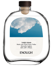  Enough Pure Mid Strength<br>Vodka 700ml  700ML A New Vodka Experience Batch distilled in a copper column still, this grain-based crafted spirit drink is made from 100% pure, non-GMO Australian grains. A delicate infusion of Australian sea salt adds texture and subtle complexity, resulting in a clean, smooth, and flavoursome finish.Rooted in Tradition, Redefined for Now 22% ABV Made with Vodka Naturally lighter