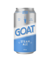  Mountain Goat Steam Ale Can<br>375ml  375ML Steam Ale is not your average craft beer. This brew is inspired by traditional steam beers, which are lagers brewed at warm ale temperatures. We turned this technique on its head by brewing an ale at a cool lager temperature and landed at the same result. Our Steam Ale is exactly what the original steam beer brewers set out to achieve: a crisp and refreshing beer that doesn’t compromise on character.