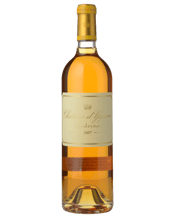  Chateau D'yquem 2007  750mL 100 mm of precipitation in August, ripening was very uneven, there were burst berries, etc. However, a miraculous and radical change in the weather propitious to botrytis turned what started out as a handicap to a decisive advantage. In fact, the variety and complexity of grapes brought in at different stages produced a fantastic wine.