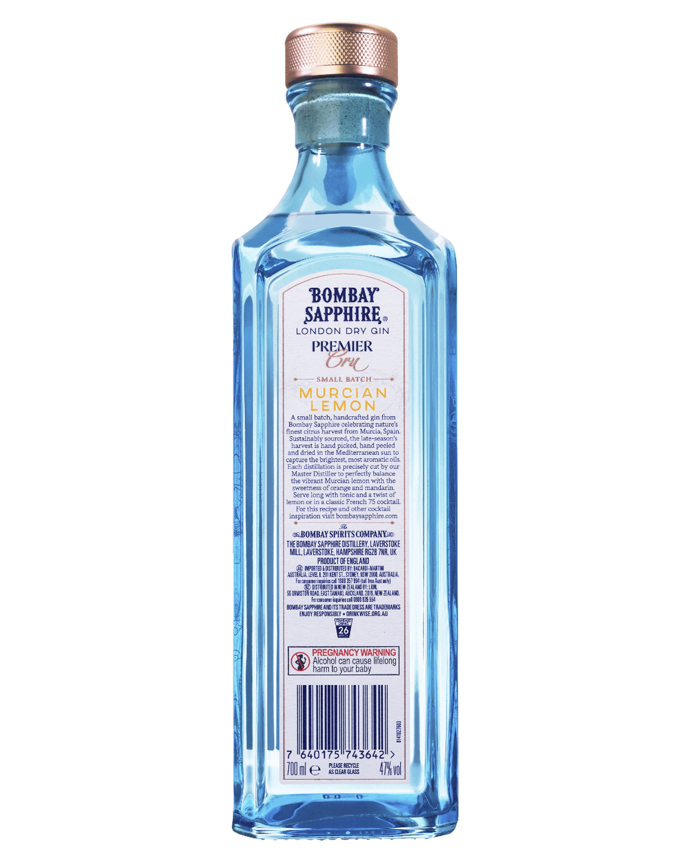 Buy Bombay Sapphire Premier Cru Murcian Lemon Gin 700ml Online (Lowest