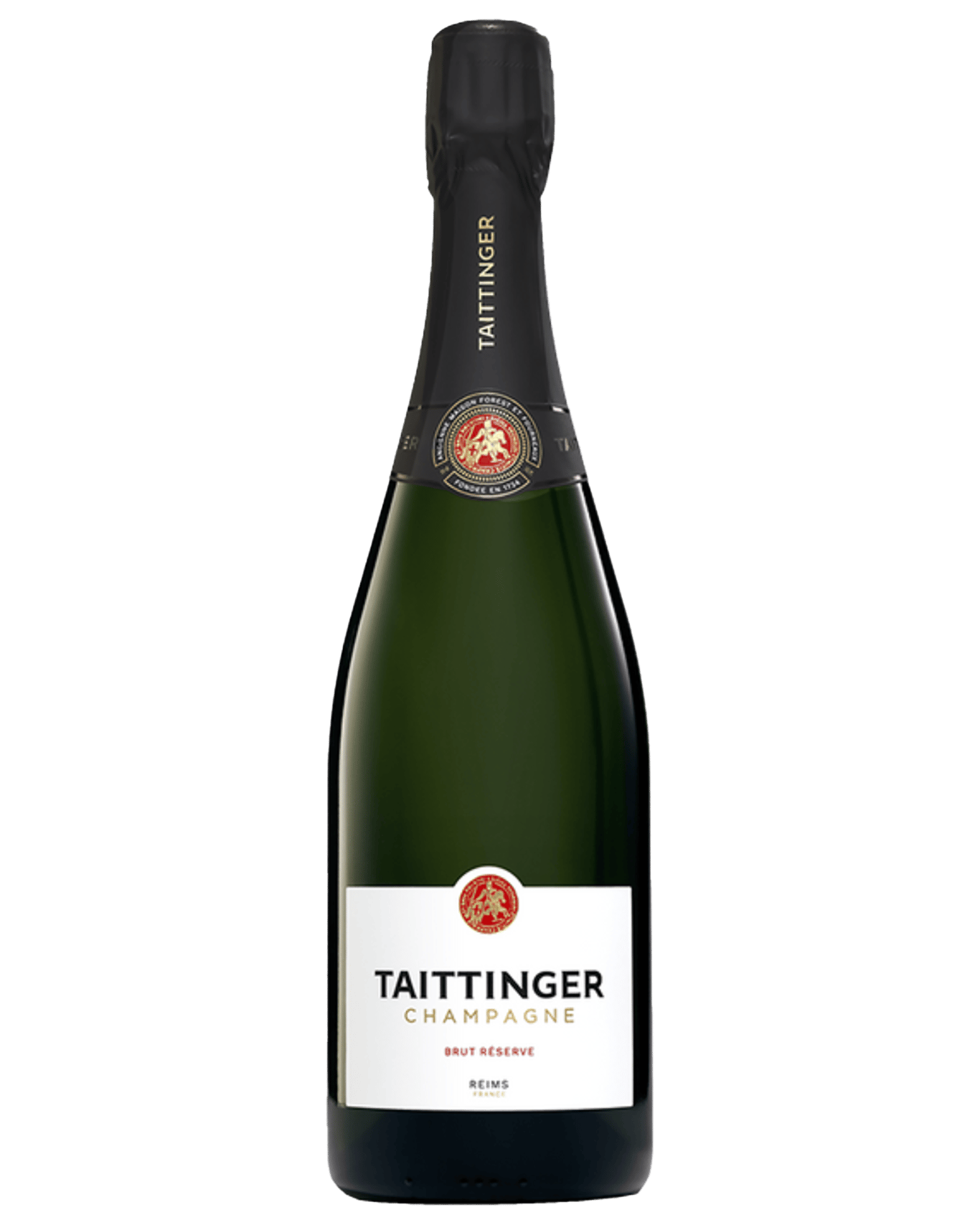 A bottle of Taittinger Champagne