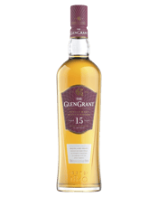The Glen Grant 15 Year Old<br>Single Malt Scotch... 700ML Matured in hand-selected first-fill ex-bourbon casks an impactful flavour is further enhanced by non chill-filtration for a fuller texture. This golden liquid offers aromas of citrus fruit and toffee accompanied by a rich palate of spiced pear, apricot and vanilla, leaving a nutty finish with delicate notes of fruit.
