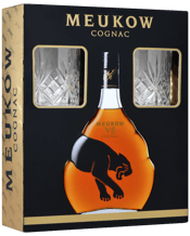  Meukow Vs Cognac Glass Pack<br>700ml  700ML You'll know you've chosen something special when you try this powerful Meukow Vs Cognac, and not just because of the fabulous black panther bottle. The layered flavours have been produced by Meukow for more than 150 years and deliver a brilliantly distilled brandy every time.<br />Produced by Distilleries De Matha and imported by Pinnacle Drinks, part of Endeavour Group Limited.