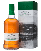  Tobermory 12 Year Old Single<br>Malt Scotch Whisky... 700mL Tobermory 12 is the truest expression of its Hebridean home and surprisingly simple. Only the best non-peated barley, water from private sources and distilled to time tested methods allow the essence of tradition on the Isle of Mull to show. Aged in American oak casks for 12 years. Tobermory 12 has colourful palette of vibrant fruit and spice with a subtle saltiness reflective of our harbour waters here at Tobermory. Colour: Golden yellow Nose: Pear, peach and apple, with a dusting of brown suga