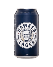  Hawke's Brewing Co. Lager<br>Cans 375ml  375mL Hawke's Lager. This refreshing lager is brewed to remind us all that you just can’t beat the simple things in life. It was Bob’s favourite beer and we hope it becomes one of yours too. Tasting Notes:&nbsp;Brewed with Australian ingredients, this Aussie-style lager has a subtle citrus aroma, light bitterness and a gentle dry finish. Packaged in a 375 mL fully recyclable aluminium can