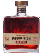  Prohibition Negroni 500ml  500mL Lovers of the traditional Italian classic cocktail the ‘Negroni’ will find a new love in the form of this ‘All Australian Negroni’ featuring our 69% Bathtub Cut Gin. Replacing the traditional Campari with Applewood Red Okar and featuring Maidenii Sweet Vermouth, this rich, earthy Australian take on the classic is a joy to behold. With less acidity than traditionally associated with a Negroni and despite its high alcohol content, it is easy drinking, soft, well rounded and richly botanical driven