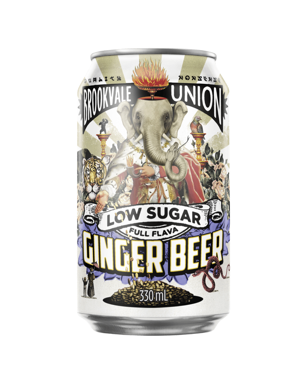 Buy Brookvale Union Ginger Beer Low Sugar Cans 330ml Online (Lowest