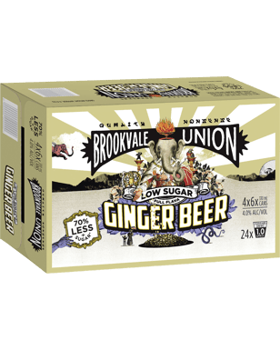 Buy Brookvale Union Ginger Beer Low Sugar Cans 330ml Online (Low Prices ...