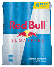  Red Bull Sugar Free Energy<br>Drink Cans 250ml  250ML Red Bull Energy Drink, Sugar Free, 250ml (4 Pack)<br><br /><br /><br><br /><br />RED BULL GIVES YOU WINGS<br><br /><br />Inspired by functional drinks from the Far East, Dietrich Mateschitz founded Red Bull in the mid-1980s. He developed a new product and a unique marketing concept and launched Red Bull Energy Drink on April 1, 1987 in Austria. A brand new product category - Energy Drinks - was born.<br><br /><br />WHEN TO DRINK<br><br /><br />Appreciated worldwide by top athletes, students, bus