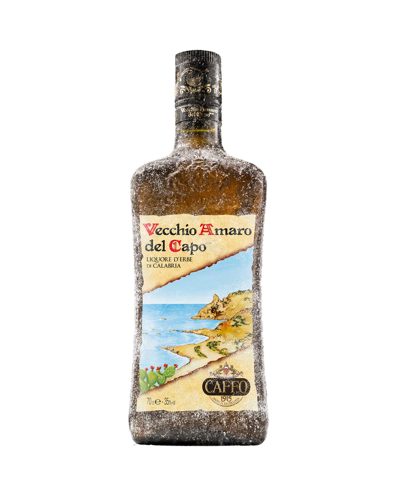 A bottle of Caffo Vecchio Amaro Del Capo