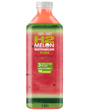  H2 Juice Melon Watermelon<br>Juice 1.25l  1.25L Nothing screams Aussie summer more than a slice of juicy watermelon - and now it comes bottled without the mess. Our watermelon juice is 100 percent natural and made from just one ingredient: pure, juicy watermelons and is a good source of Vitamin C