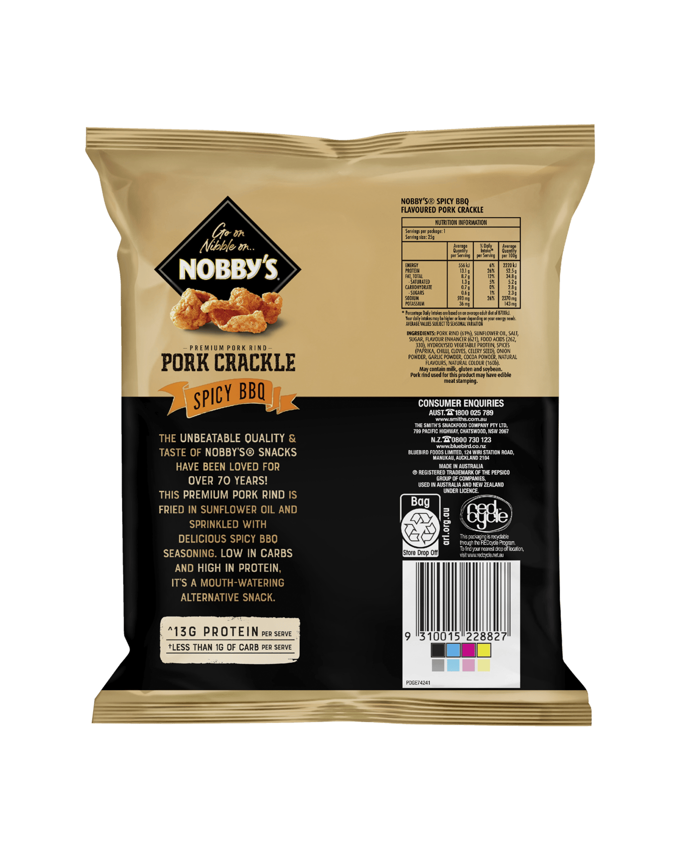 Buy Nobbys Nobbys Pork Crackle Spicy Bbq 25g Online Lowest Price Guarantee Best Deals Same 2760