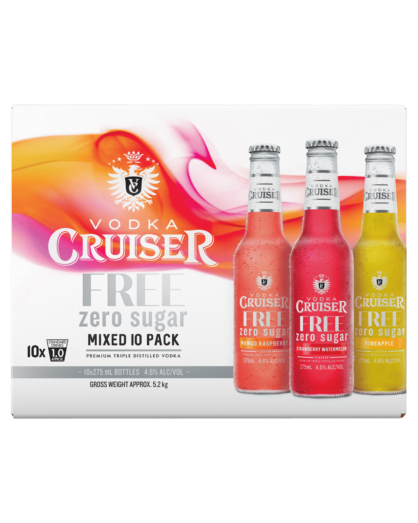 Buy Vodka Cruiser Sugar Free Mixed 10pk Bottle 275ml Online (Lowest