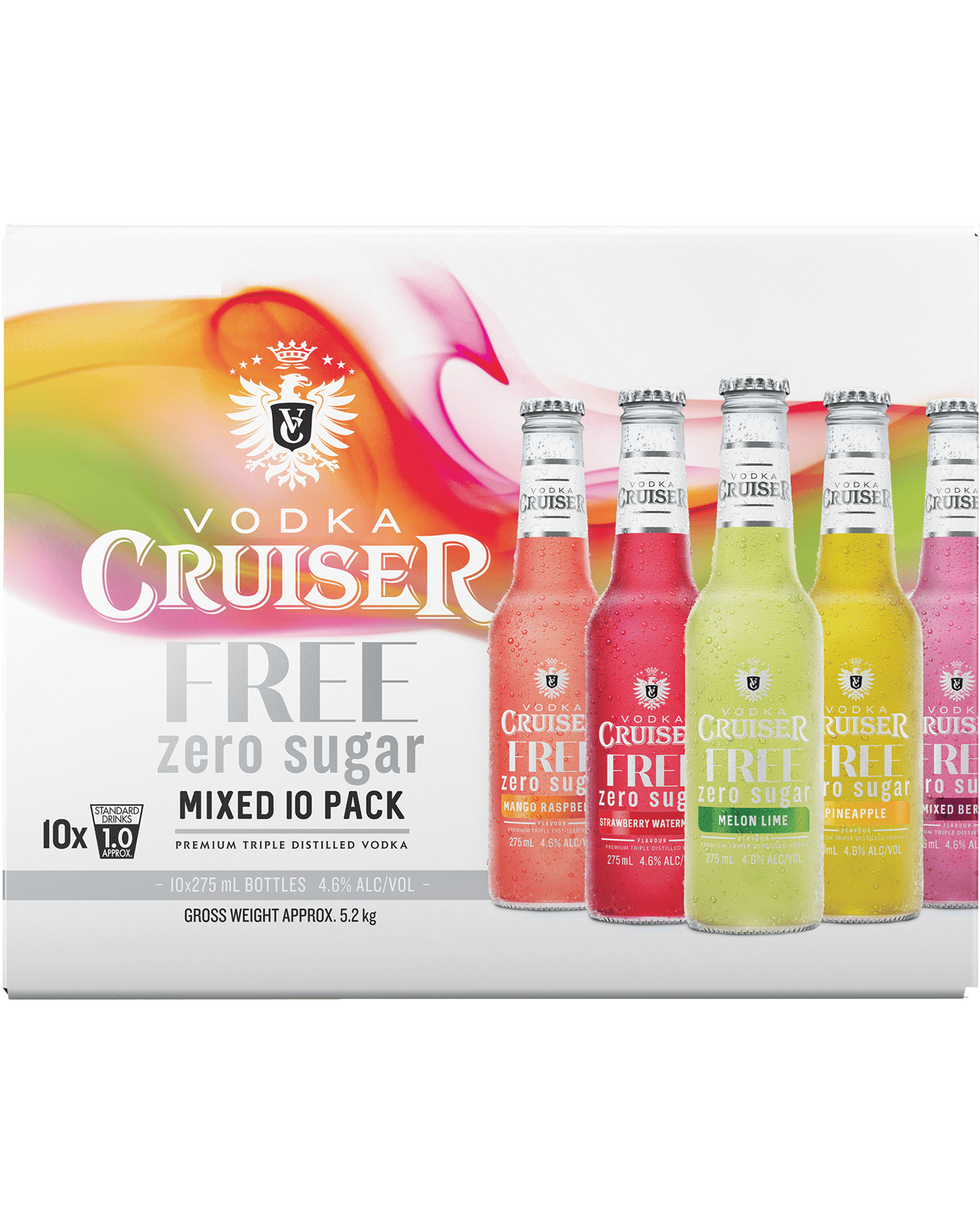 Buy Vodka Cruiser Sugar Free Mixed 10pk Bottle 275ml Online (Lowest