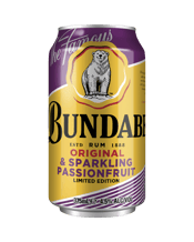  Bundaberg Sparkling<br>Passionfruit 375ml... 375mL The fans voted for it, so we made it. A delicious mix of Bundaberg Original Rum and Sparkling Passionfruit in a convenient 375mL x 6 pack can format for a limited time only.