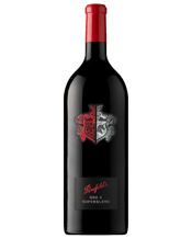 Penfolds Superblend 802a<br>Cabernet Shiraz... 1.5L The Superblend 802.A components were aged separately in new American oak hogsheads for 22 months prior to being blended. The cabernet sauvignon makes its structural presence felt comprising 68% of the blend, while the 32% shiraz contribution adds generosity. Unashamedly bold, immediately Penfolds.