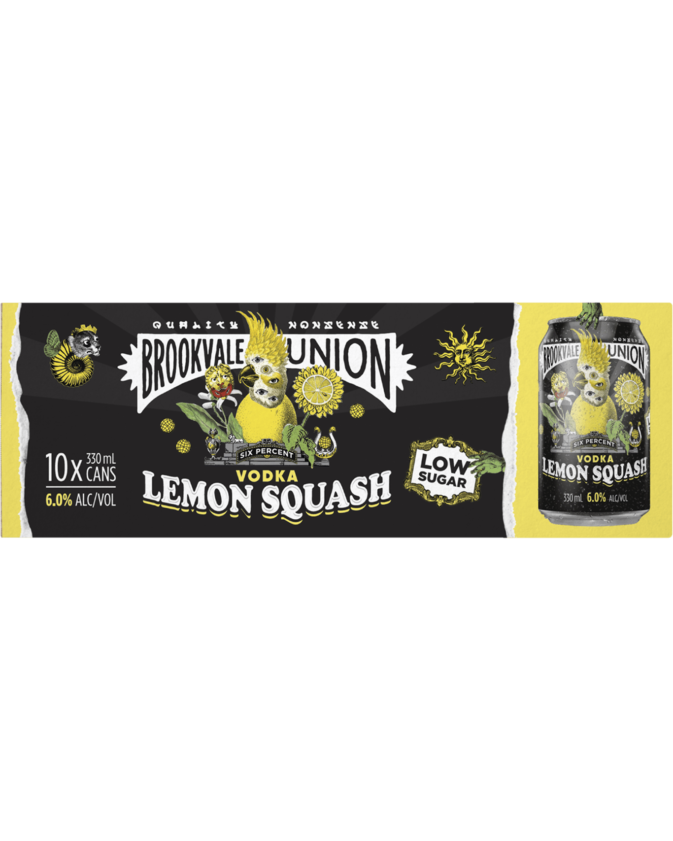 Brookvale Union Vodka Lemon Squash Cans 10 Pack 330ml (Unbeatable Prices) Buy Online Best