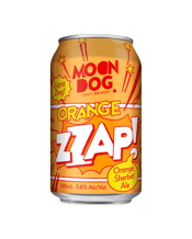  Moon Dog Orange Zzap Can<br>330ml  330mL Never fear, zZap is here! An Ale like no other beer! With that zippy citrus-y orange twang, It's got that zingy, sherbet-y tingly tang!