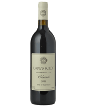  Lake's Folly Hunter Cabernet<br>2018  750ML One of the benchmark wines of the Hunter Valley, Lake’s Folly Cabernet blend is an elegant perfumed style displaying violet, blackcurrant, earthy characters, fine-grained tannins and underlying savoury oak. The wine is open fermented followed by maturation in 300 gallon casks for six months followed by 12 months maturation in an equal combination of new, one and two year old French oak barriques.