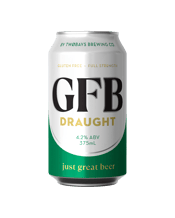 Two Bays Brewing Co. Gfb<br>Gluten Free... 375ML Brewed in our dedicated gluten free brewery and paying homage to the Classic Aussie beer taste, GFB Draught gluten free beer is a clean, crisp and refreshing easy-drinking beer. Full strength, full taste, full slab – Just Great Beer