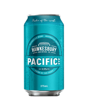  Hawkesbury Brewing Co<br>Pacific Ale Cans... 375ML Refreshingly crisp and vibrant, Hawkesbury Pacific Ale celebrates Australian Galaxy and Eclipse hops and is bursting with passionfruit, zesty citrus and tropical fruit. Light straw in colour with a slight haze this beer is a sessionable thirst quencher.