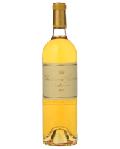 Chateau D’yquem Sauternes<br>2009 750ML Intense aromas of crème brûlée, dried pineapple, and botrytis-kissed apricot fill the senses, accented by a hint of vanilla and blossom. The taste is profoundly rich and full-bodied, yet exquisitely fresh, delivering layers of honeyed pear, sweet spices, and a mineral complexity that extends into a seemingly endless, harmonious finish.