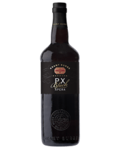 Grant Burge Black Apera Px 750ML Rich flavoured wine showing golden hues in a dark Tawny colour. Rich aromas of toffee apple, raisins, dark toadt, candied orange chocolate, maple syrup and roasted coffee are evident on the nose. The palate is full of dense flavours of coco powder, black forest cake, salted peanut brittle and burnt figs.