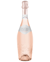  Fleurs De Prairie French<br>Sparkling Rosé  750mL The name 'fleur de prairie' means 'wildflowers' and anyone who has visited the Provencal region in the south of France will have seen the sweeping fields of lavender and sunflowers. A blend of Cinsault, Grenache and Muscat, gentle ripening in ideal conditions have ensured that this fresh and floral sparkling is redolent with juicy strawberries and a mix of red berries. To complete the package, the wine now has its own specially embossed bottle.