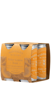  Midnight Mixers Bitter Lemon<br>Tonic Can 200ml  200ML A deep and punchy, old-school bitter lemon, this has the mouth-watering tang of fresh lemon juice and quality quinine for added zip. It’s a pithy and versatile citrus mixer, perfect with quality Gin, Vodka and Tequila, plus this also works wonderfully well with dark spirits.