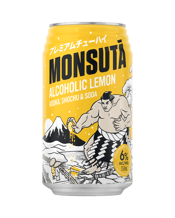  Monsuta Lemon Chuhai 6% Cans<br>350ml  350ML Take a moment to honour the legacy of the Monsutā with an immense tasty refreshment. A take on the crisp and refreshing Japanese Shōchū highball known as the Chūhai, this delicious blend of vodka, Shōchū spirit, soda and lemon is bursting with zesty refreshment. This Monsutā Chūhai uses a traditional Okinawan Shōchū called Awamori, which is indigenous and unique to Okinawa, Japan. It’s a sparkling drop of low to medium sweetness that exhibits a pithy lemon aroma and flavour with a clean, crisp t