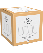  Bar Station Highball Glasses<br>4 Pack  1EA 