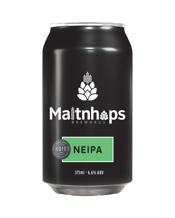  Maltnhops Brewhaus Neipa<br>Cans 375ml  375ML NEIPA = New England India Pale Ale. Our NEIPA is hazy and malty with a restrained bitterness and sweet flavours of mango, pineapple and oranges. At 6.6% this is our crowd pleaser. Packed with Mosaic, Amarillo and Citra hops to give a juicy tropical finish. This delightful beer is one of our most popular with customers in the brewhaus taproom and bottleshops too.
