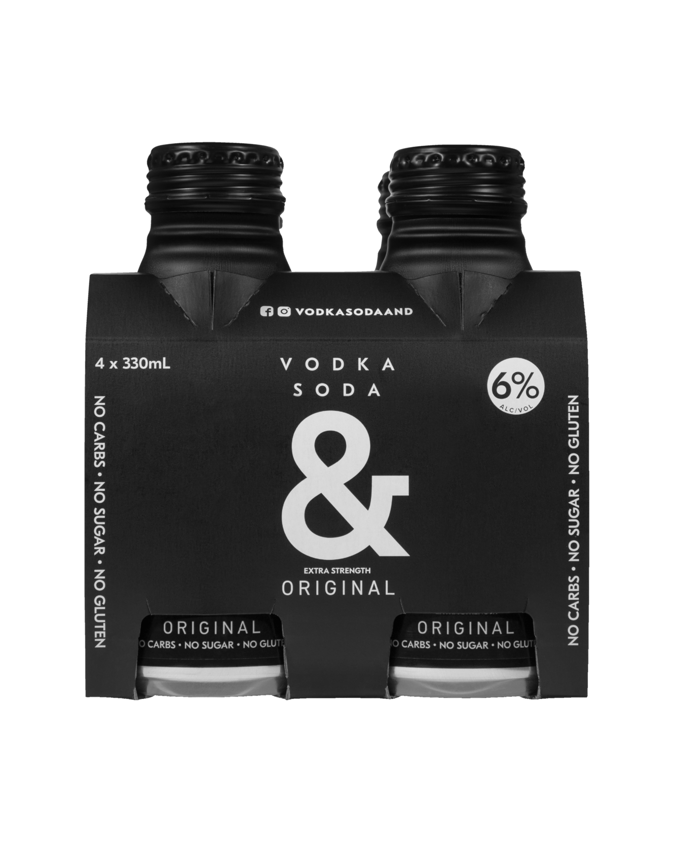 Buy Ampersand Vodka Soda & Black Original 6 Bottles 330ml Online