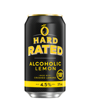 Hard Rated Cans 375ml 375ML True to an original lemon flavour, Hard Rated is made with crushed lemons to deliver a refreshing lemon taste with an alcoholic kick.