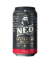 Ned Australian Whisky & Cola<br>6% Cans 375ml 9000ML This is the drink for anyone who wants a stronger, bolder, bigger flavour. This 6% Australian Whisky and Cola doesn't pull any punches - what you see is what you get. It's a drink that has already developed a loyal following.