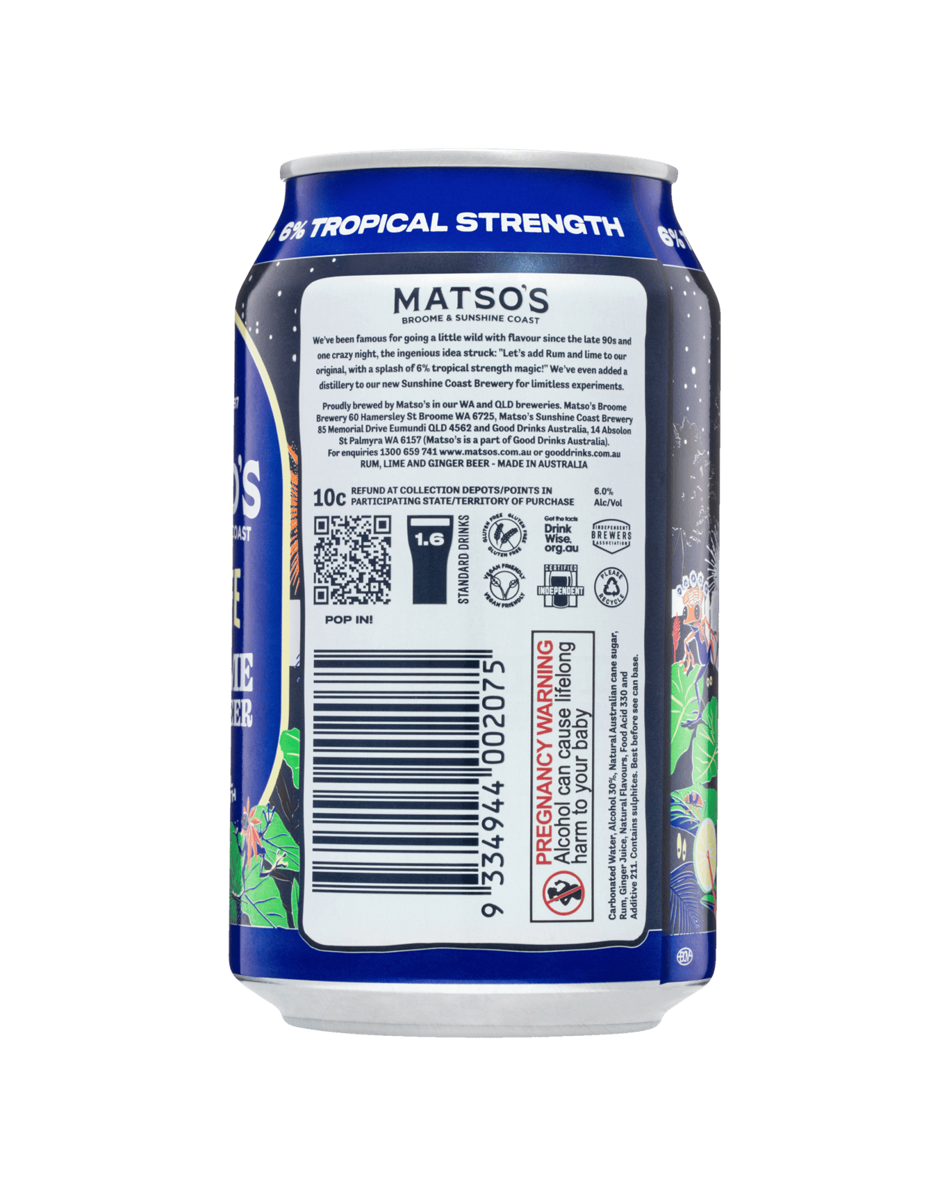 Buy Matso's Nightlife Ginger Beer With Rum & Lime Cans 330ml Online
