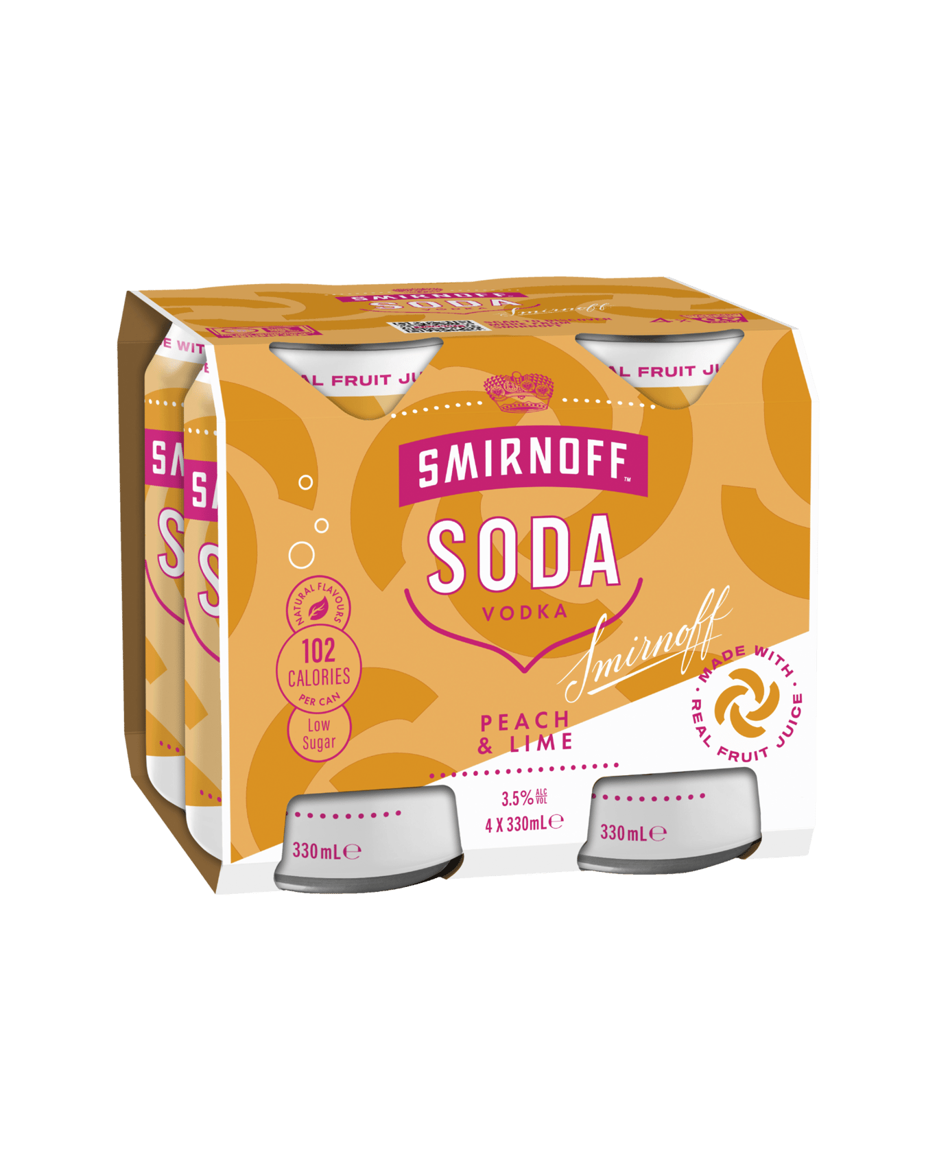 Buy Smirnoff Vodka Fruit Soda Peach & Lime Cans 330ml Online (Lowest