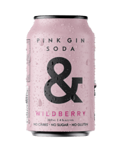  Ampersand Pink Gin Soda Cans<br>330ml  330ML Pink Gin. Soda. Wildberries. Now that's refreshing! No sugar. No carbs. No gluten.