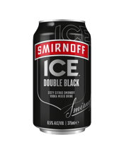 Smirnoff Ice Double Black<br>Cans 6.5% 375ml 375ML You know why you’re here. Like a good WiFi connection, Smirnoff Ice Double Black 6.5% is strong on flavour; tangy and delicious. For sunny weekends, nights on the d-floor or when the volume and vibes are cranked to 11.