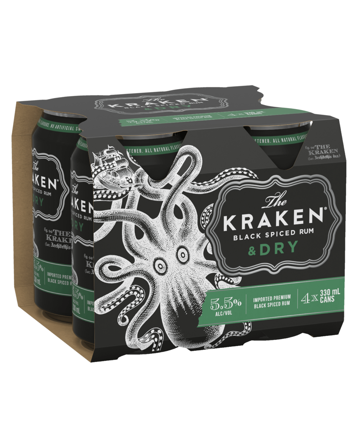 Buy The Kraken Spiced Rum & Dry Cans 330ml Online (Lowest Price