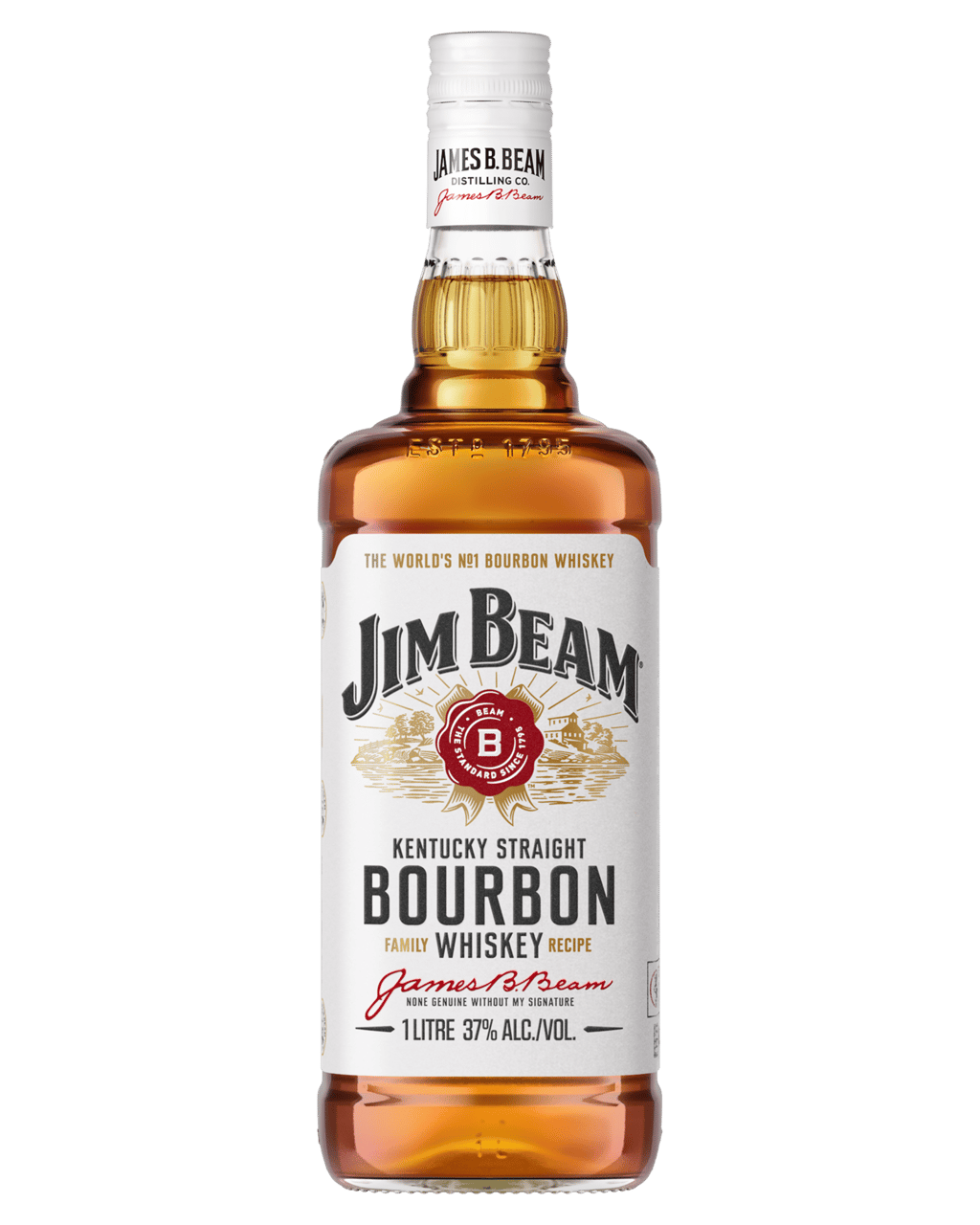 Jim Beam White Label Kentucky Straight Bourbon Whiskey 1l (Unbeatable ...