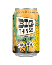  Big Things Ginger Beer &<br>Pineapple Cans... 330ML Follow the signs to the next big thing in aussie icons with Big Things Brewing pointing the way. This alcoholic ginger beer takes inspiration from the big pineapple, infusing a sweet mix of pineapple and ginger with a hint of vanilla creating a flavour to remember.<br />Produced by or on behalf of Pinnacle Drinks, part of Endeavour Group Limited.