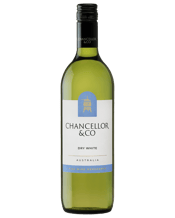  Chancellor & Co Dry White<br>Blend  750ML At Chancellor and Co our commitment is to supply fine wines sourced from parcels of premium quality fruit. Our Dry White is crisp and refreshing, with bright tropical fruit characters displayed through the palate.
